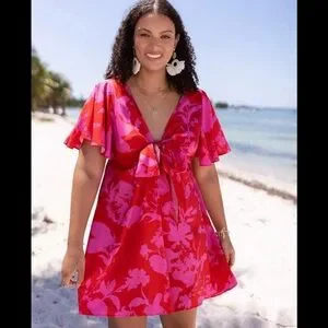 SHEIN Dresses New Shein Curve Floral Print Knot Front